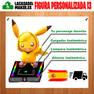 Figura Personalizada I3 - Base de carga inalámbrica de móvil con altavoz y luces bluetoot